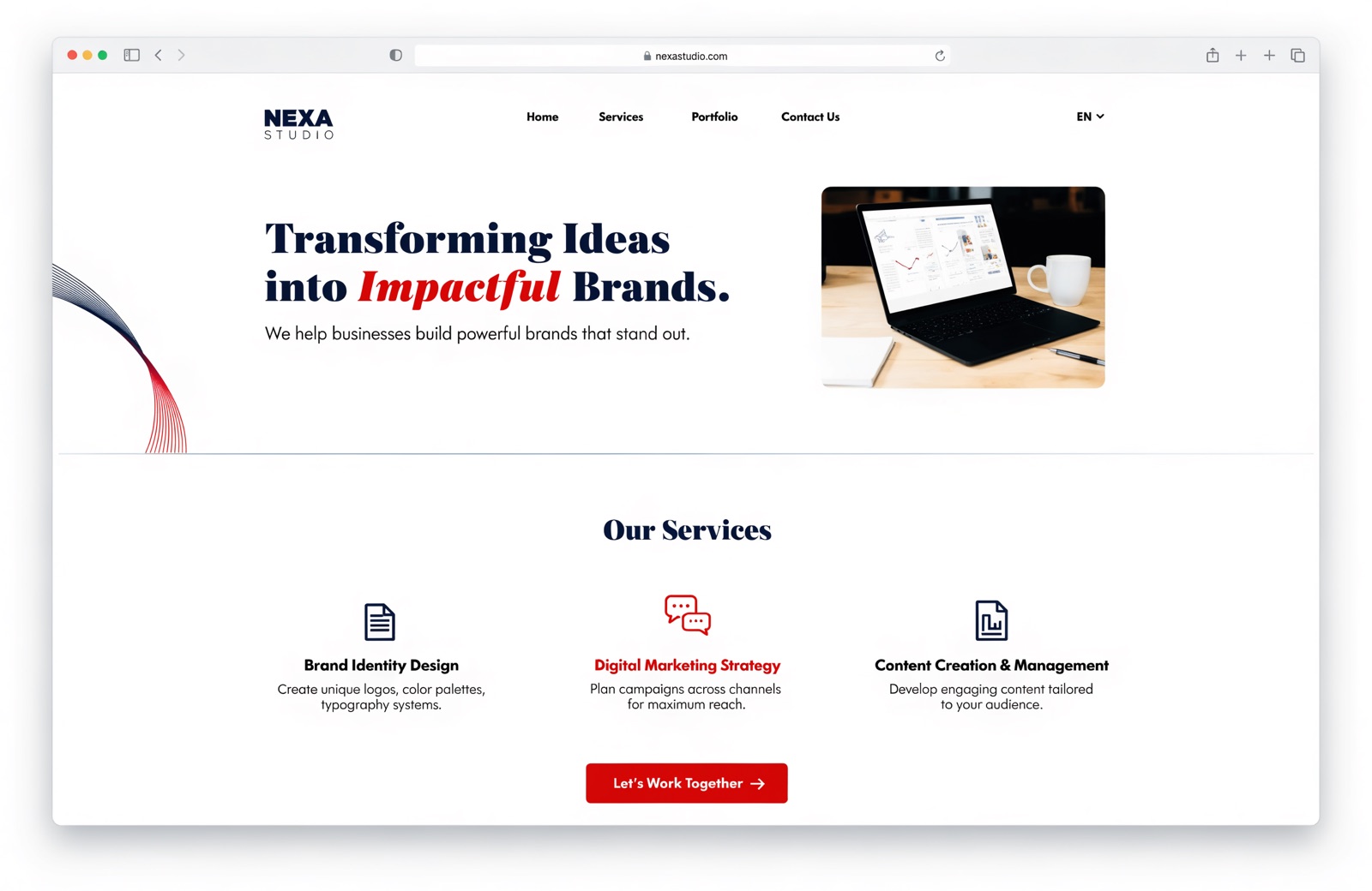 A shipped small-business website